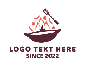 Cuisine - Stir Fry Cooking logo design