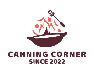 Stir Fry Cooking logo design