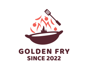 Stir Fry Cooking logo design