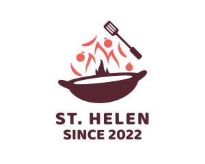 Stir Fry Cooking logo design