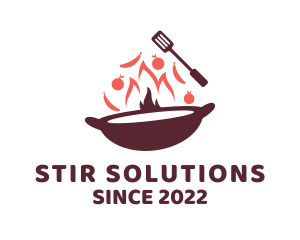 Stir Fry Cooking logo design