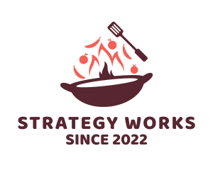 Stir Fry Cooking logo design