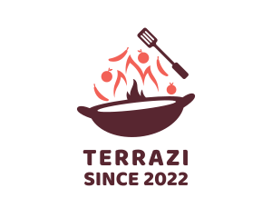 Stir Fry Cooking logo design