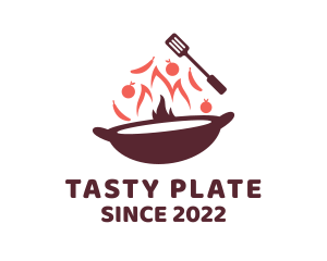 Dish - Stir Fry Cooking logo design