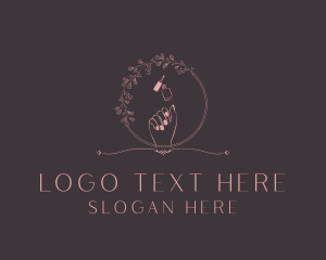 Hand Massage - Floral Manicure Salon logo design