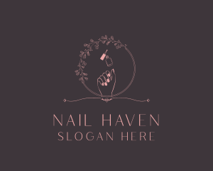 Manicure - Floral Manicure Salon logo design