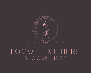 Floral Manicure Salon Logo