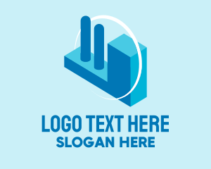 Polygonal - Isometric Industrial 3D logo design