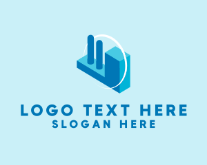 Polygonal - Isometric Industrial 3D logo design