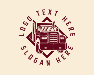 Maroon - Freight Truck Delivery logo design