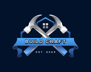 Hammer Contractor Build logo design