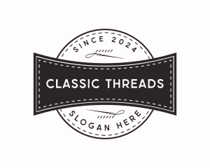 Retro Needle Thread Sewing logo design