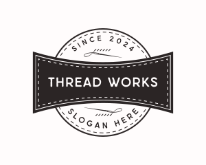 Retro Needle Thread Sewing logo design