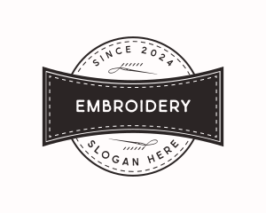 Retro Needle Thread Sewing logo design