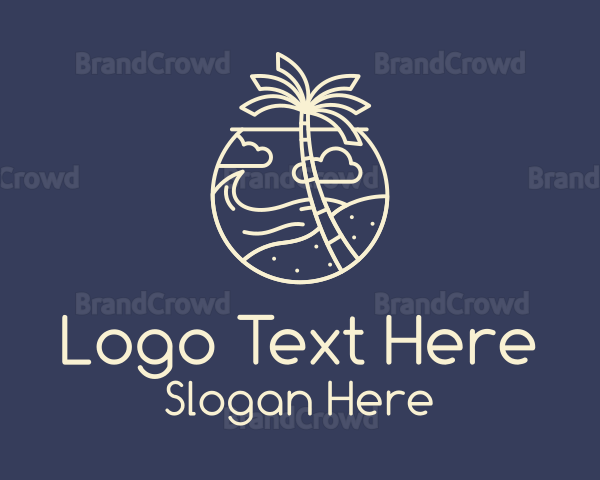 Tropical Seaside Summer Beach Logo