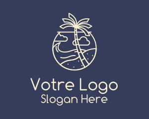 Tropical Seaside Summer Beach Logo