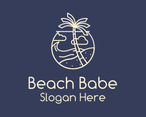 Tropical Seaside Summer Beach logo design