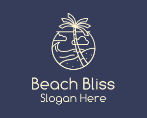 Tropical Seaside Summer Beach logo design