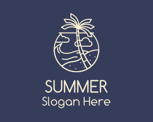 Tropical Seaside Summer Beach logo design