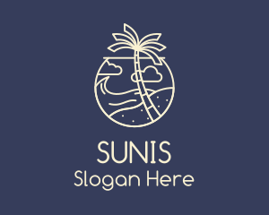 Tropical Seaside Summer Beach logo design