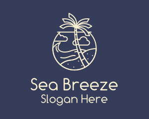 Tropical Seaside Summer Beach logo design