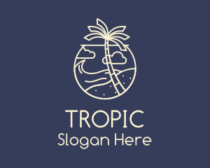 Tropical Seaside Summer Beach logo design