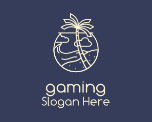 Lodging - Tropical Seaside Summer Beach logo design