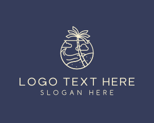 Tropical Seaside Summer Beach logo design