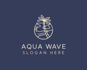 Tropical Seaside Summer Beach logo design