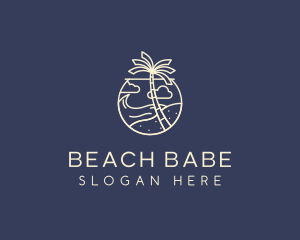 Tropical Seaside Summer Beach logo design