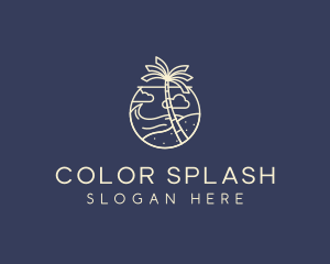 Tropical Seaside Summer Beach logo design