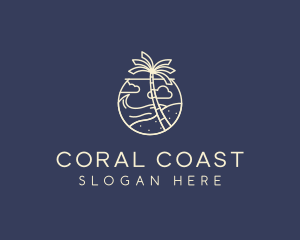 Tropical Seaside Summer Beach logo design