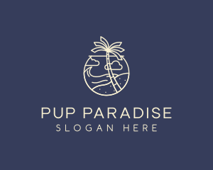 Tropical Seaside Summer Beach logo design