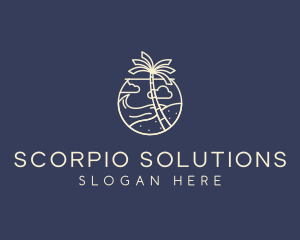 Tropical Seaside Summer Beach logo design