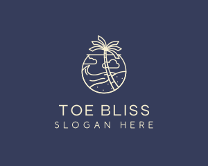 Tropical Seaside Summer Beach logo design