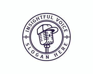 Podcast Microphone Hat logo design