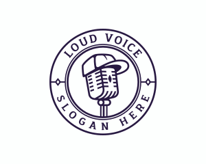 Podcast Microphone Hat logo design