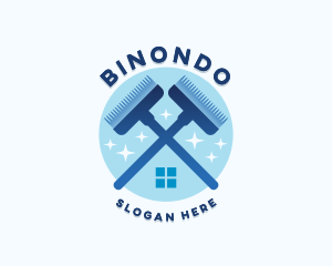 Broom Cleaner Housekeeping Logo