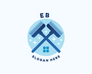 Broom Cleaner Housekeeping Logo