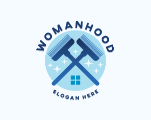 Broom Cleaner Housekeeping Logo