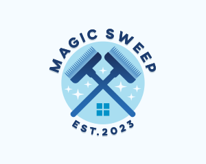 Broomstick - Broom Cleaner Housekeeping logo design