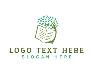 Leaves - Book Tree Learning Book logo design