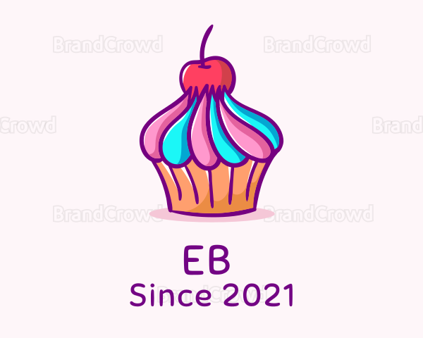 Sweet Cherry Cupcake Logo