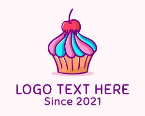 Delicious - Sweet Cherry Cupcake logo design