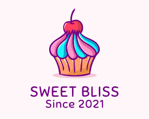 Sweet Cherry Cupcake logo design