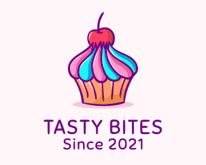 Delicious - Sweet Cherry Cupcake logo design