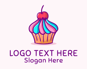 Sweet Cherry Cupcake Logo