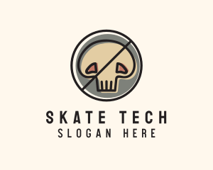 Scary Skull Skeleton logo design