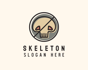 Scary Skull Skeleton logo design