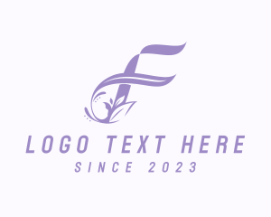 Skin Care - Stylish Floral Letter F logo design